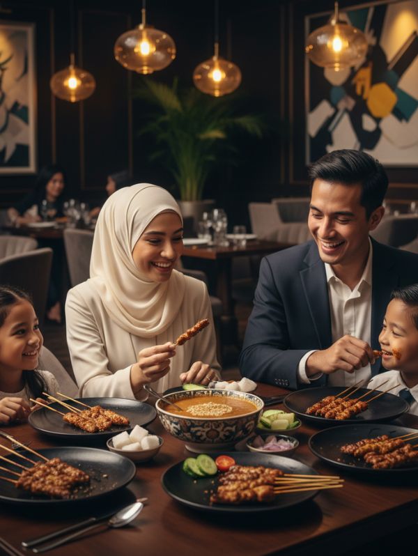 Utama - Satay Seringgit - Keluarga Menikmati Satay